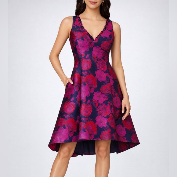 Adrianna Papell Dresses & Skirts - 🆕🌸 Adrianna Papell Navy Multi Floral Jacquard Dress Size 8,14 Evening Cocktail